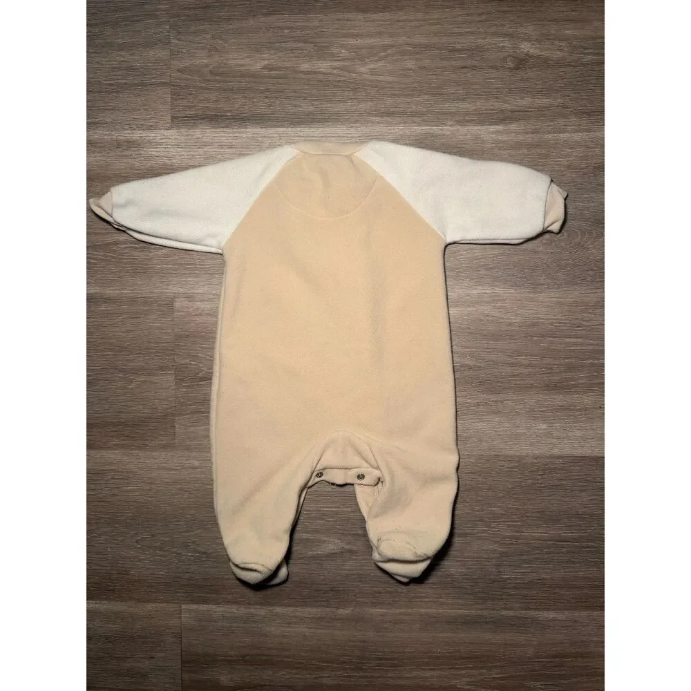 Child of Mine by Carters Baby Fleece Footed Pajamas Sleep Puppy Tan Cream 0-3 M